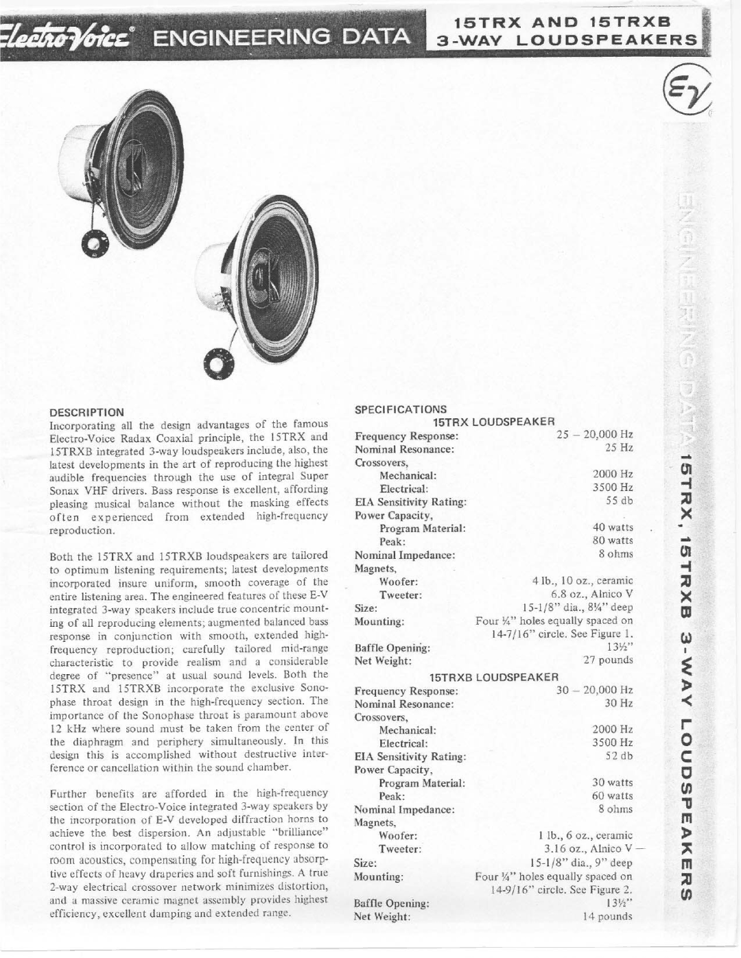 Electro-Voice 15TRXB manual 