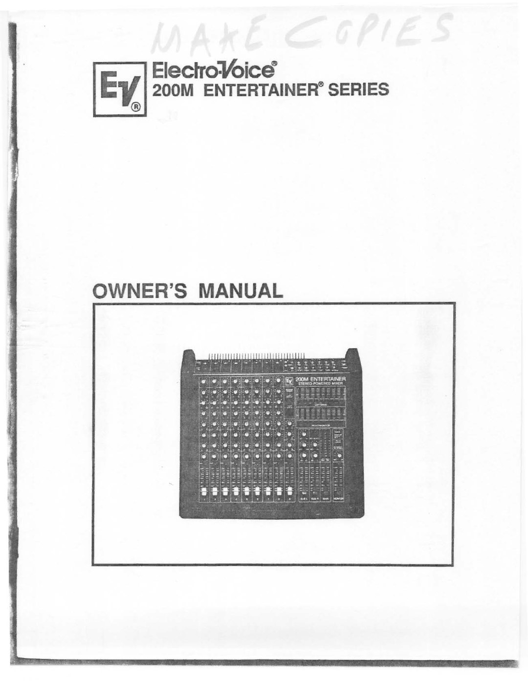 Electro-Voice 200M manual 