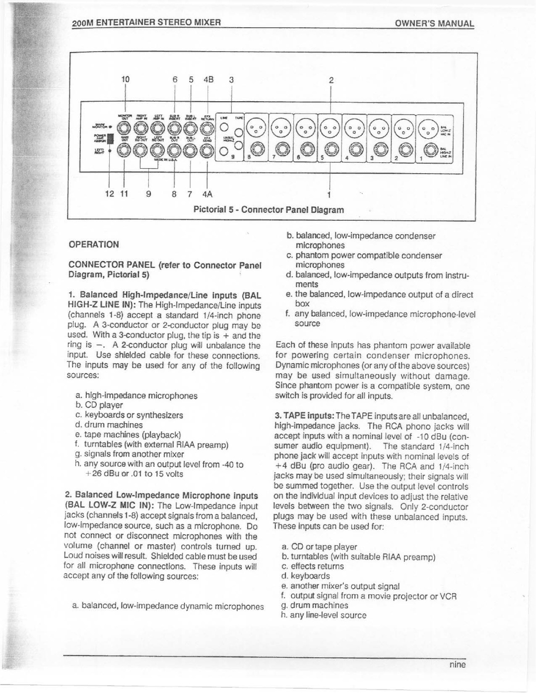 Electro-Voice 200M manual 