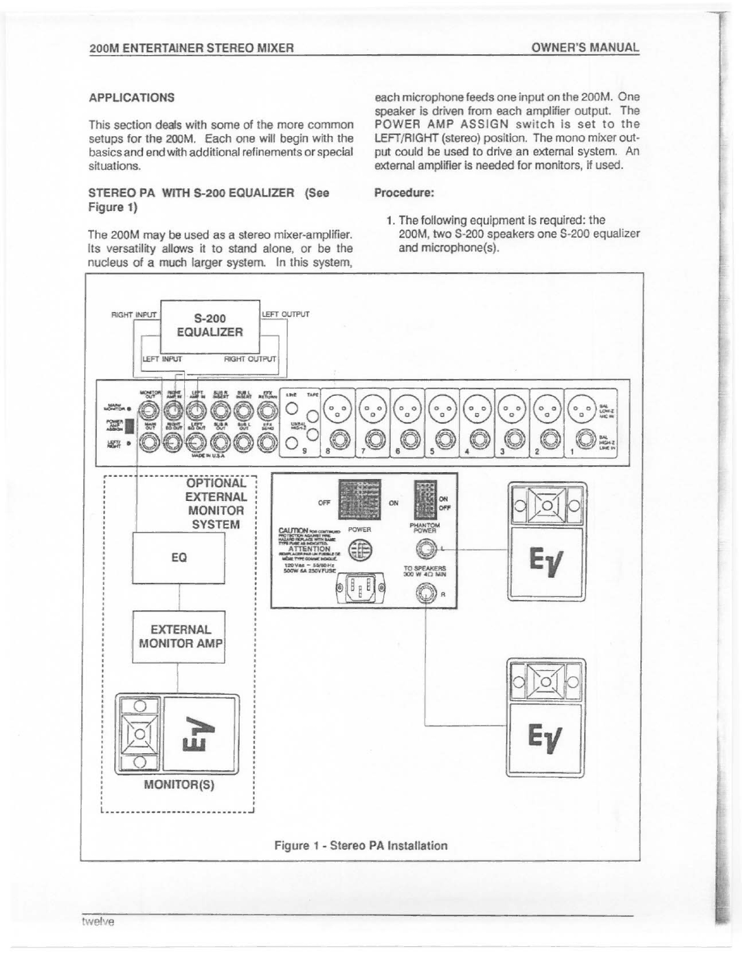 Electro-Voice 200M manual 