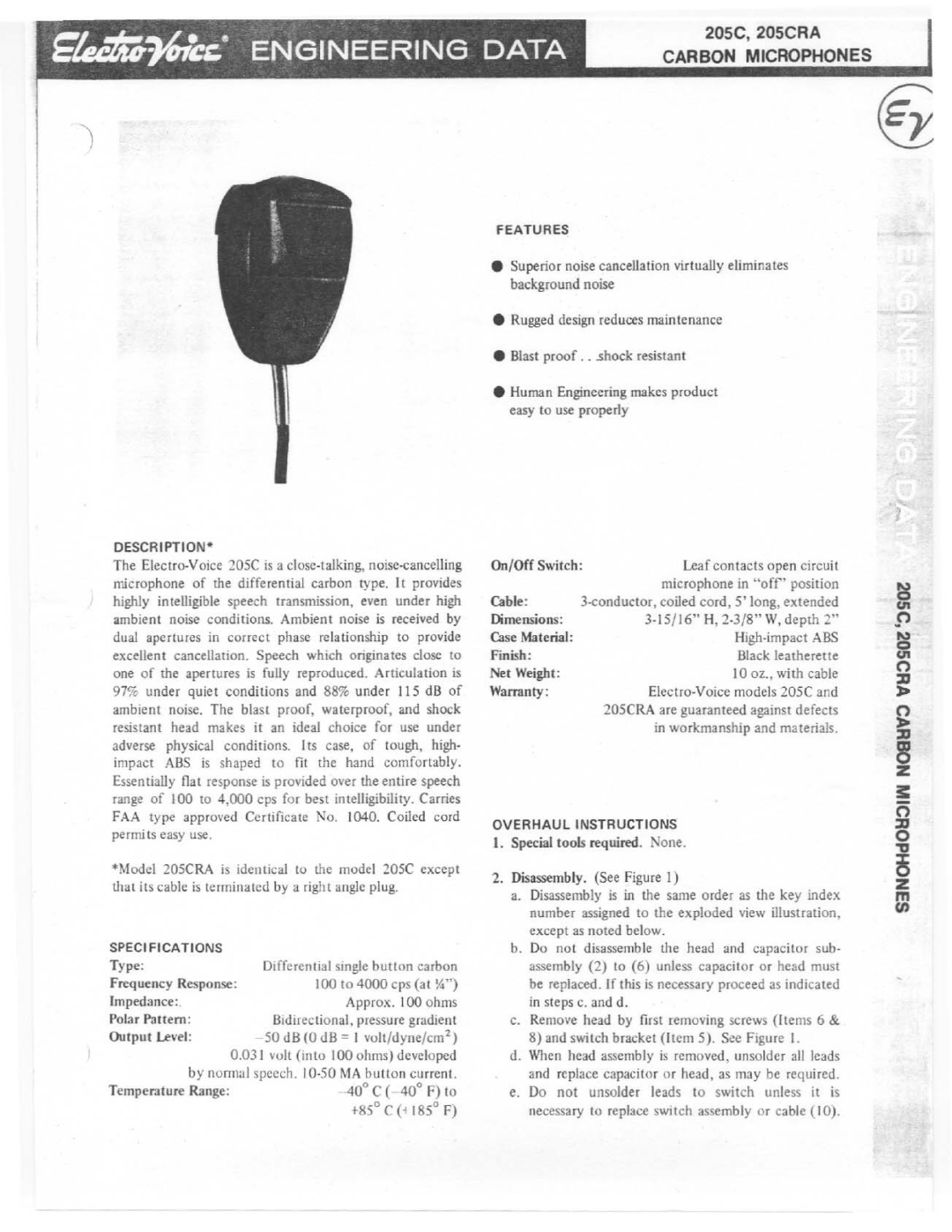 Electro-Voice 205CRA manual 