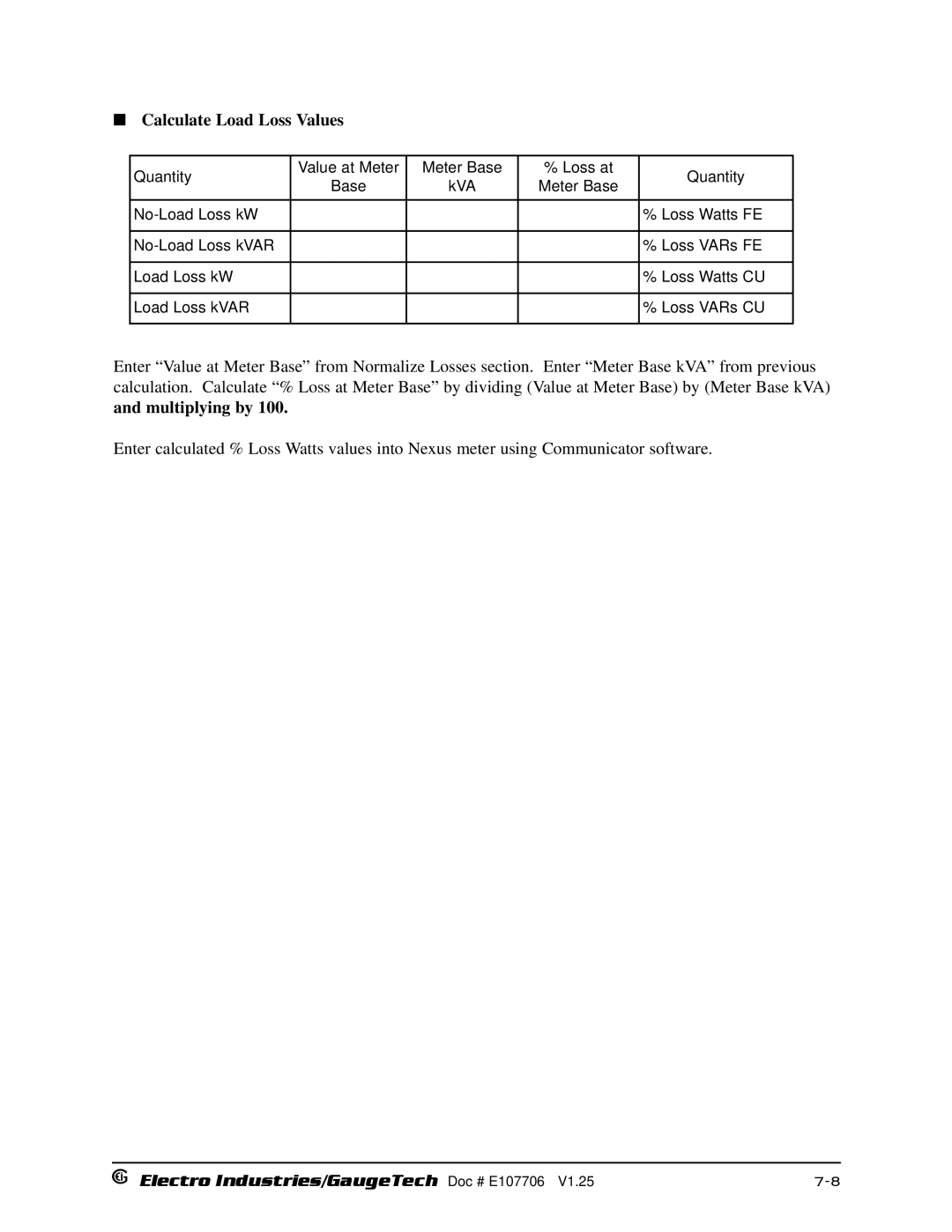 Electro-Voice 250, 1252 operation manual Calculate Load Loss Values 