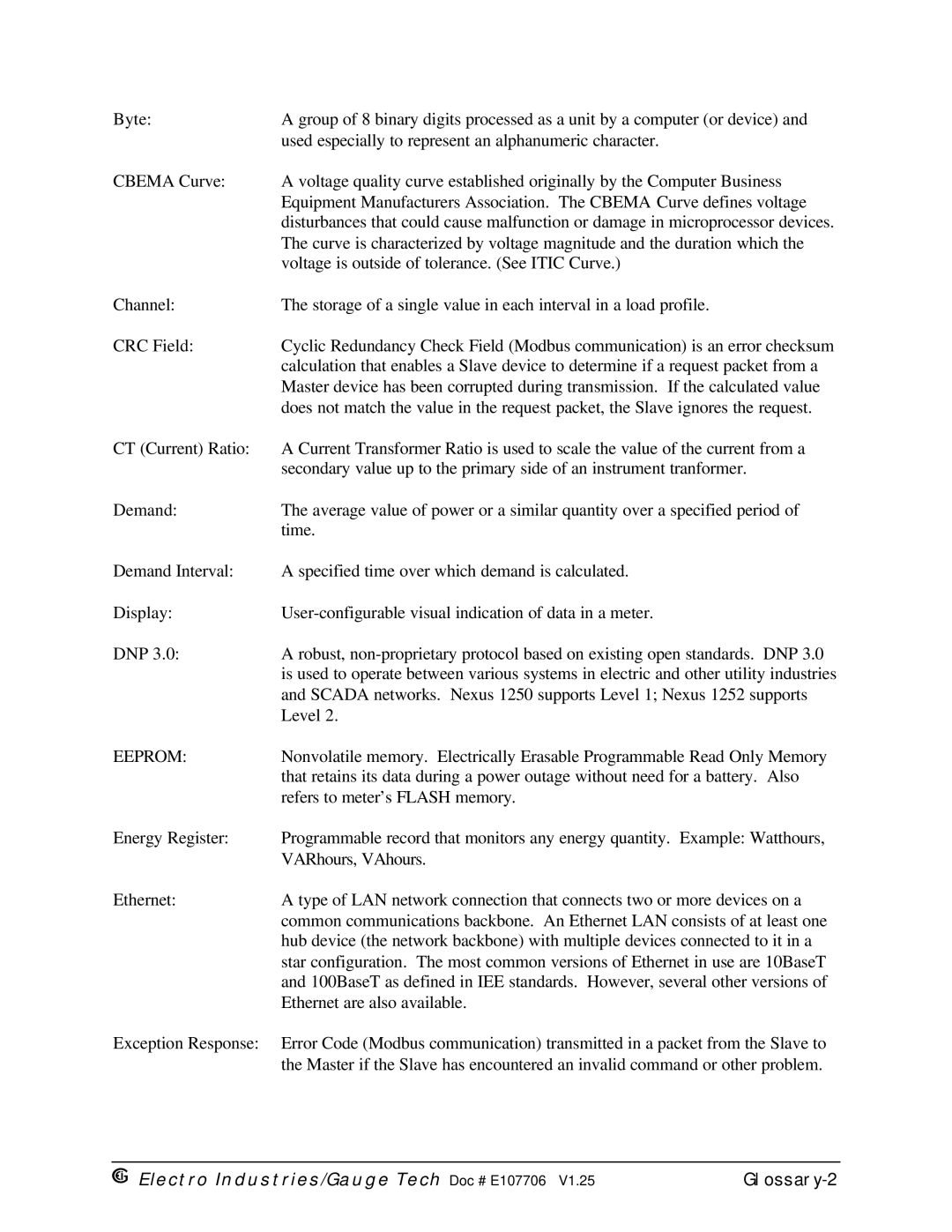 Electro-Voice 250, 1252 operation manual Glossary-2 