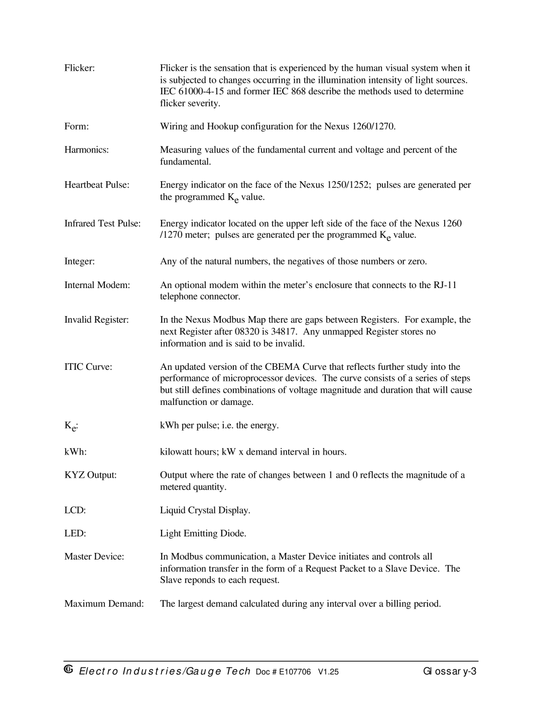 Electro-Voice 1252, 250 operation manual Glossary-3 