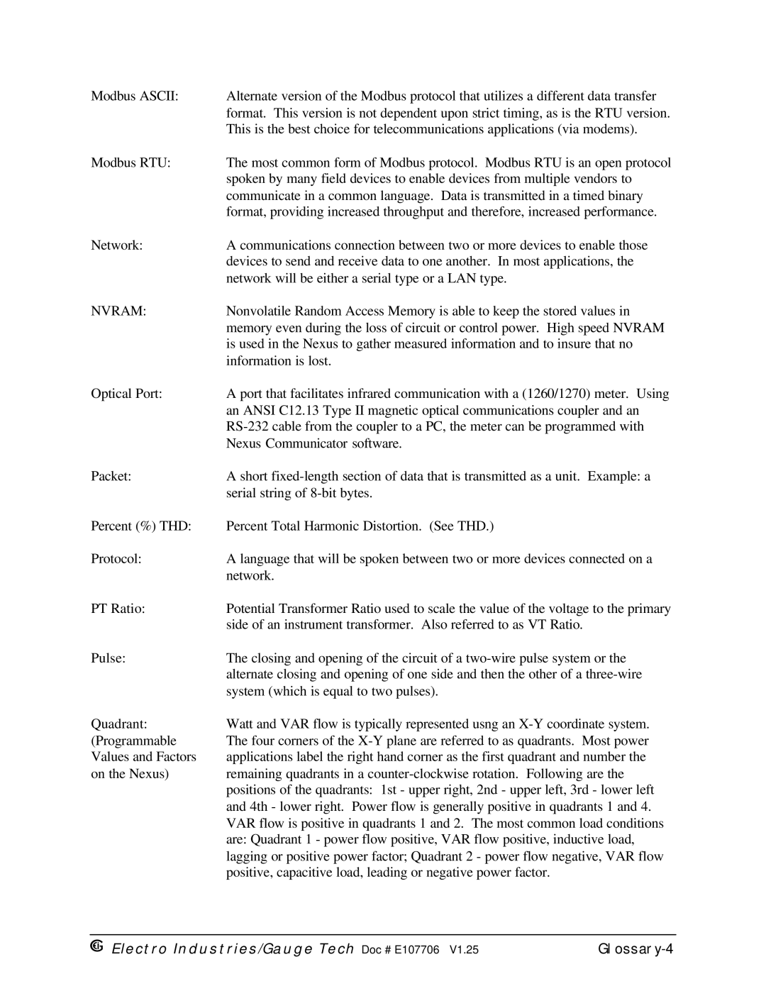 Electro-Voice 250, 1252 operation manual Glossary-4 