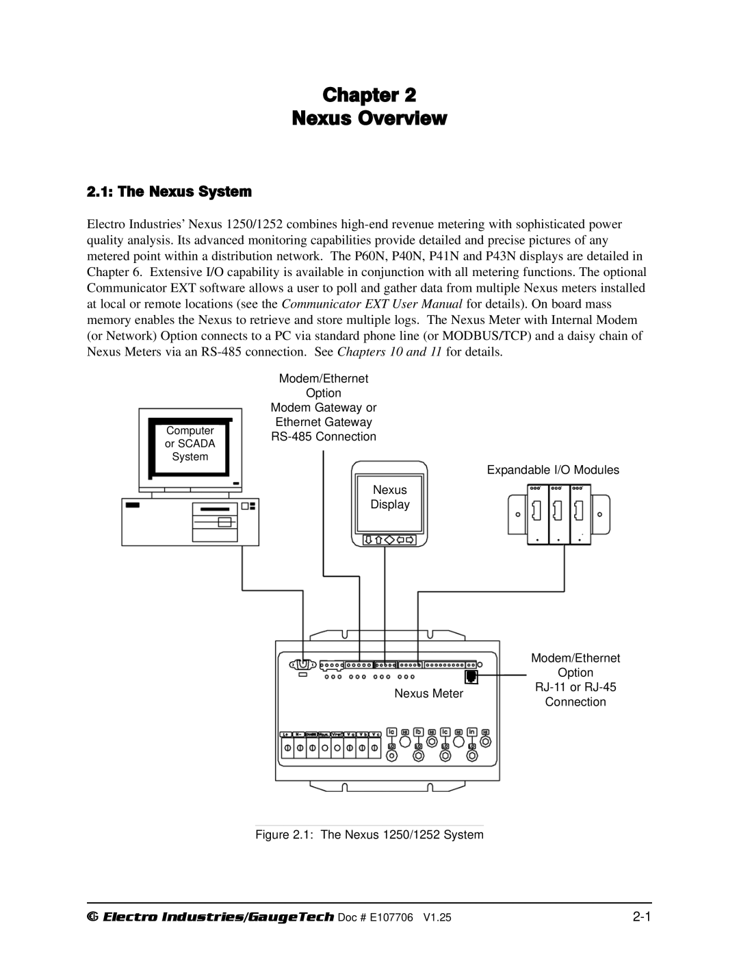 Electro-Voice 1252, 250 operation manual Chapter Nexus Overview, Nexus System 