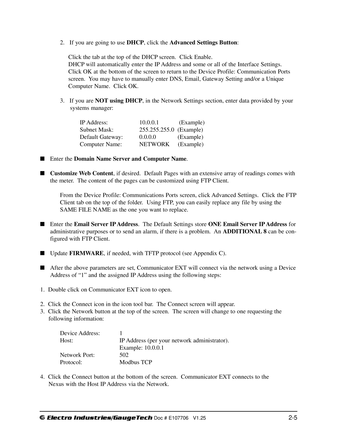 Electro-Voice 1252, 250 operation manual Enter the Domain Name Server and Computer Name 