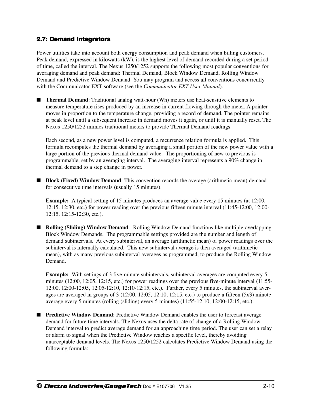 Electro-Voice 250, 1252 operation manual Demand Integrators 