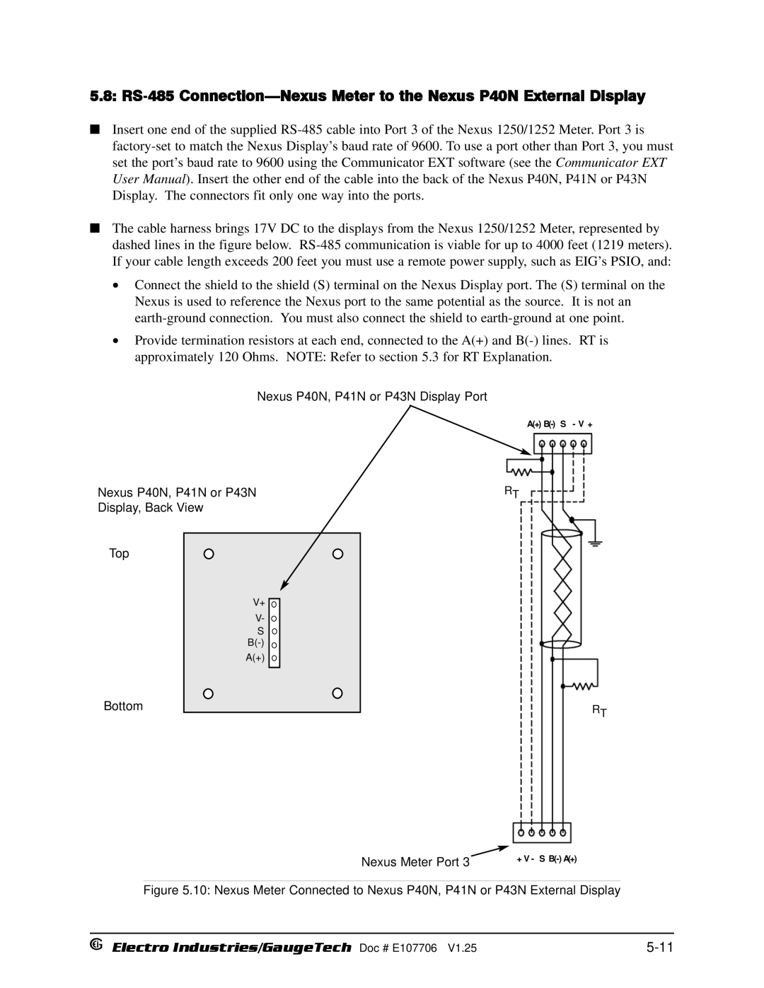 Electro-Voice 1252, 250 operation manual Nexus Meter Port 