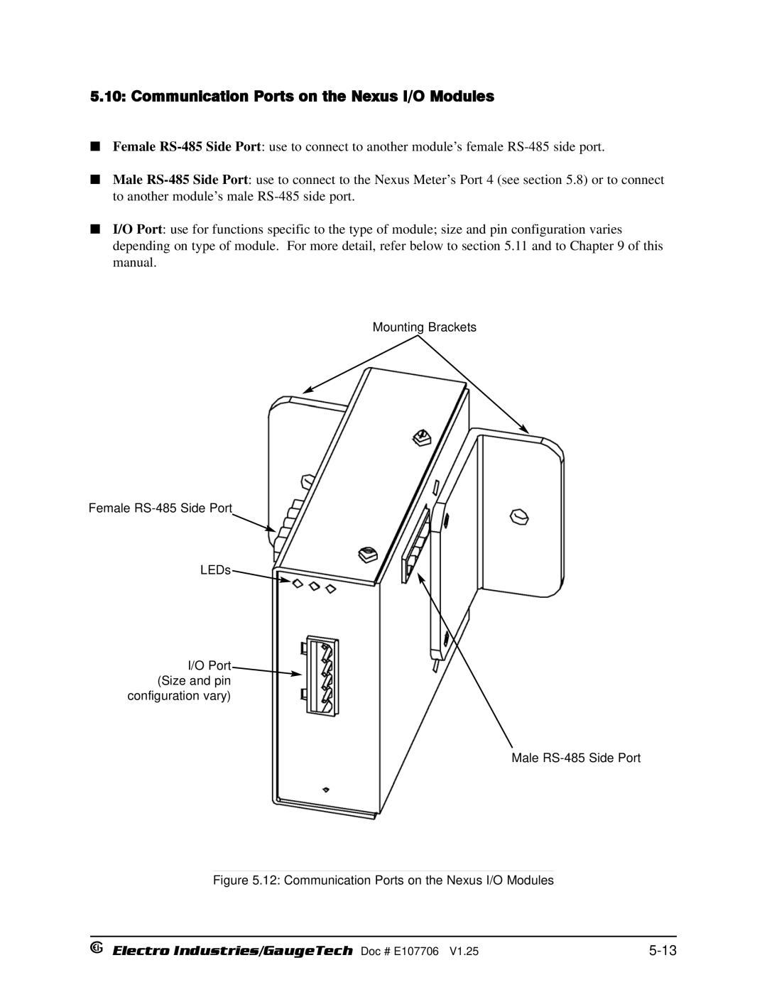 Electro-Voice 1252, 250 operation manual Communication Ports on the Nexus I/O Modules 