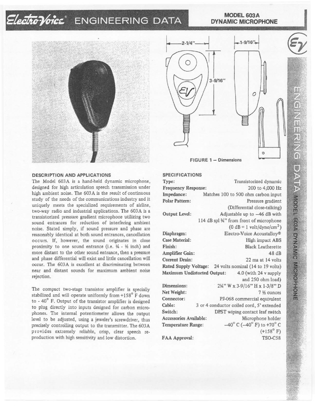 Electro-Voice 603 A manual 