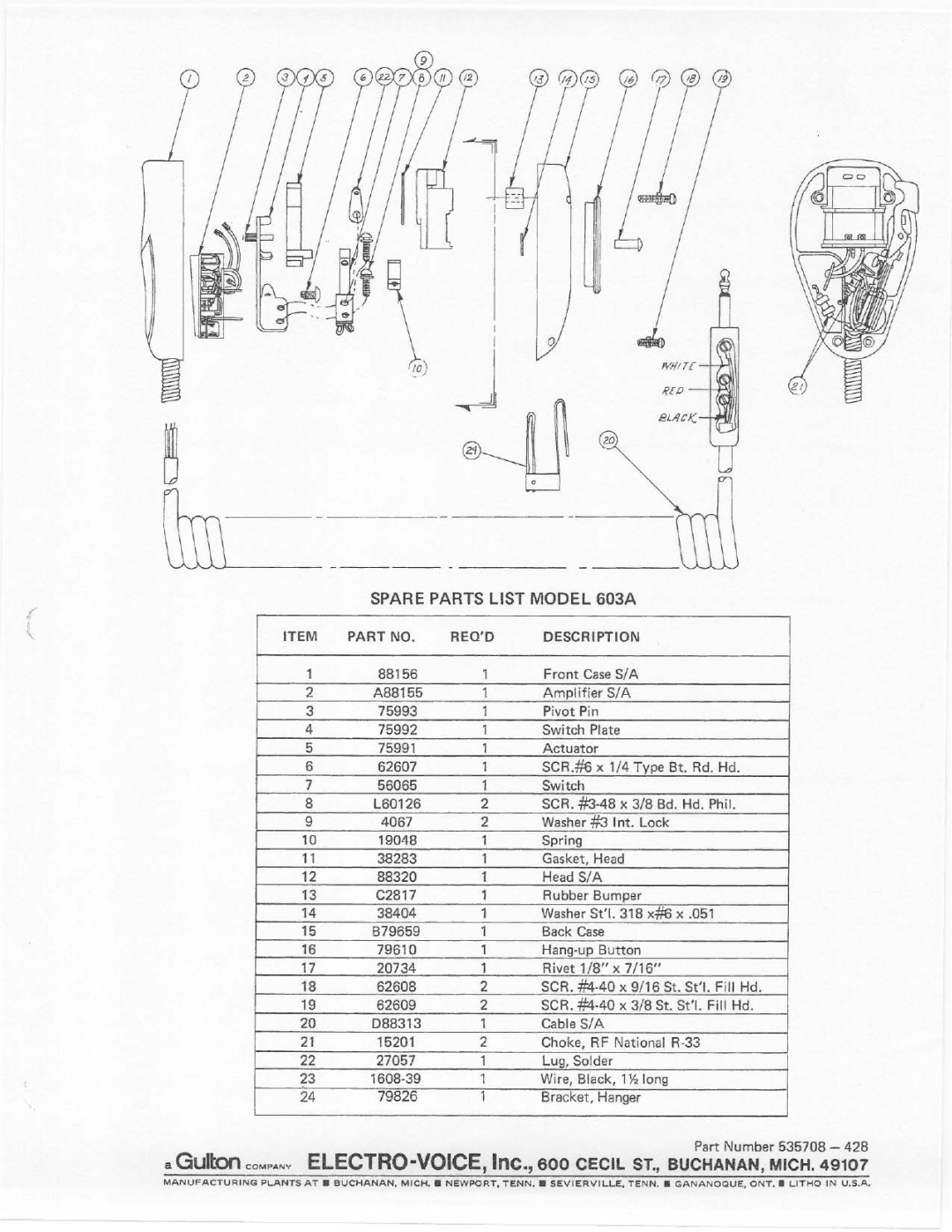 Electro-Voice 603 A manual 