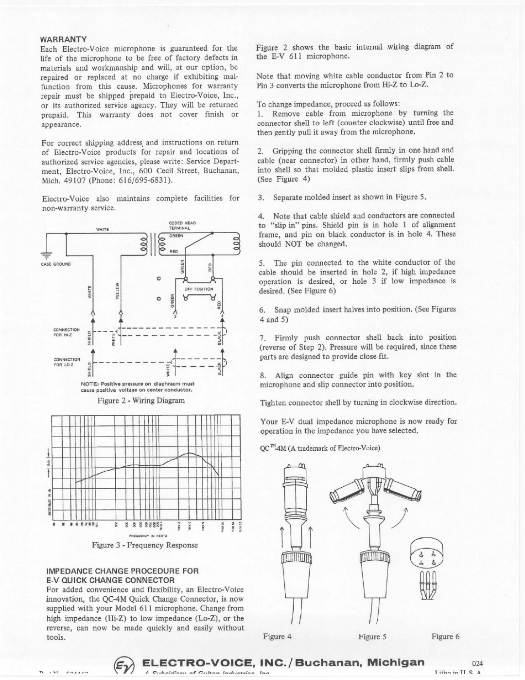 Electro-Voice 611 manual 