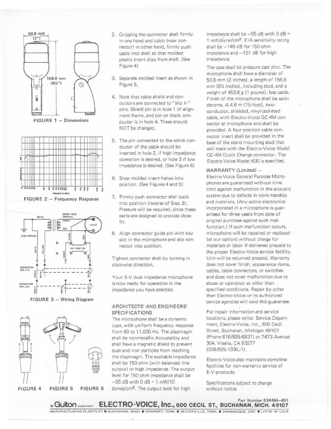 Electro-Voice 630 manual 