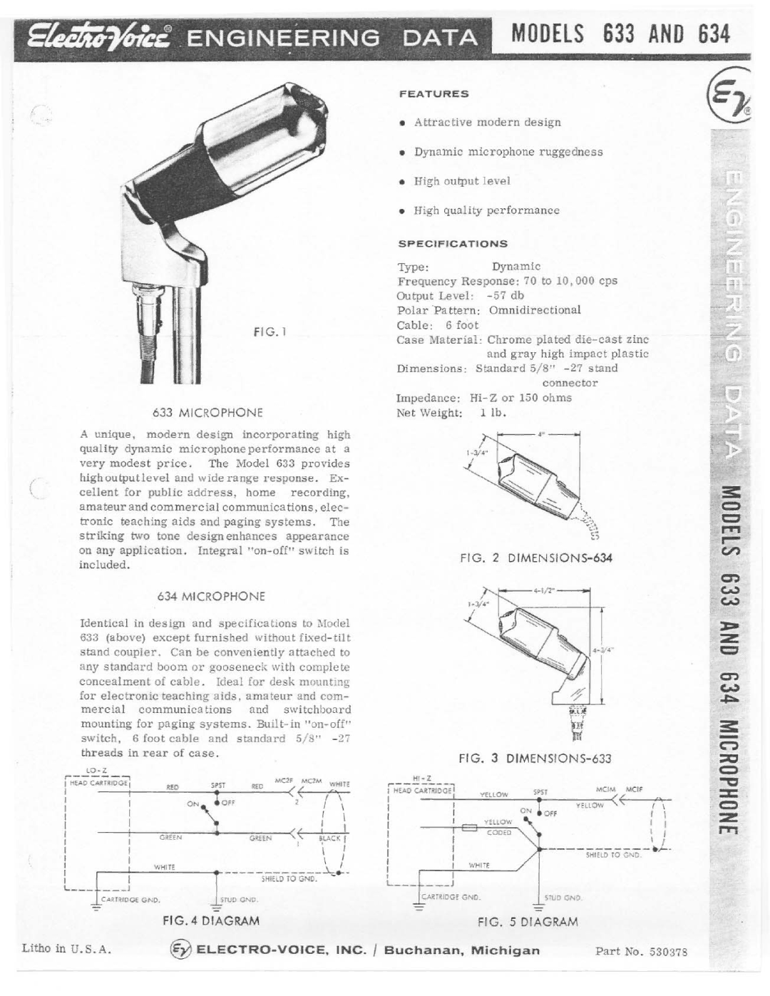 Electro-Voice 634, 633 manual 