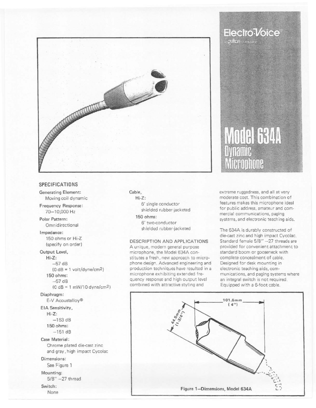 Electro-Voice 634A manual 