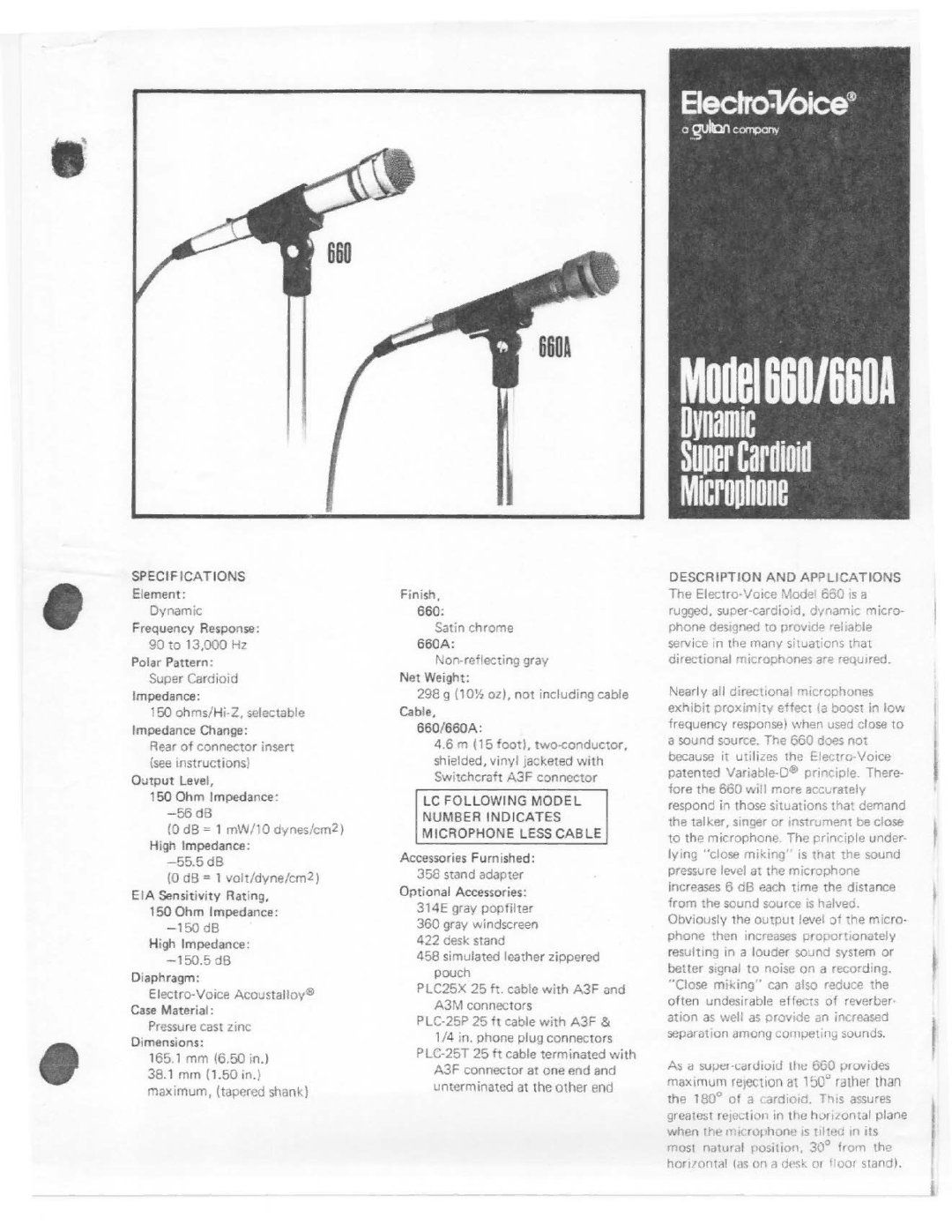 Electro-Voice 660A manual 