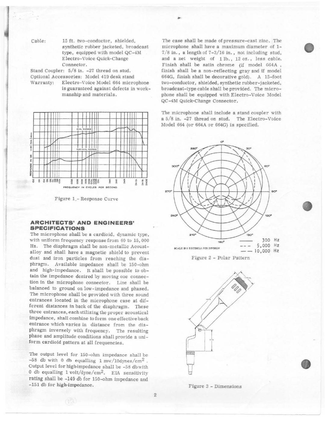 Electro-Voice 664 manual 