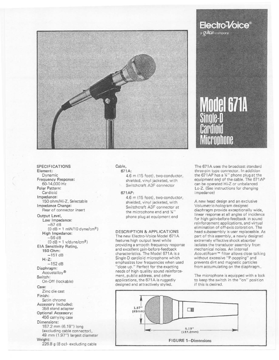 Electro-Voice 671A manual 