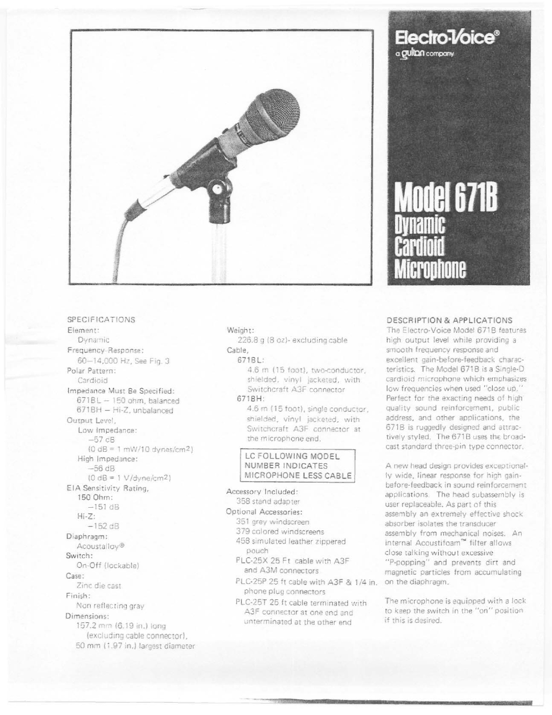 Electro-Voice 671B manual 