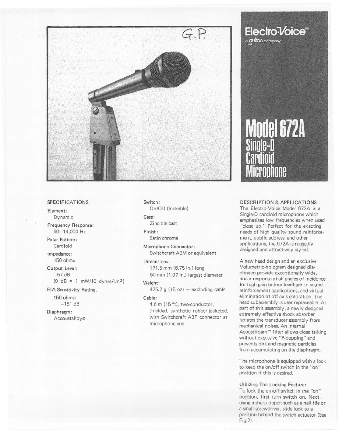 Electro-Voice 672A manual 