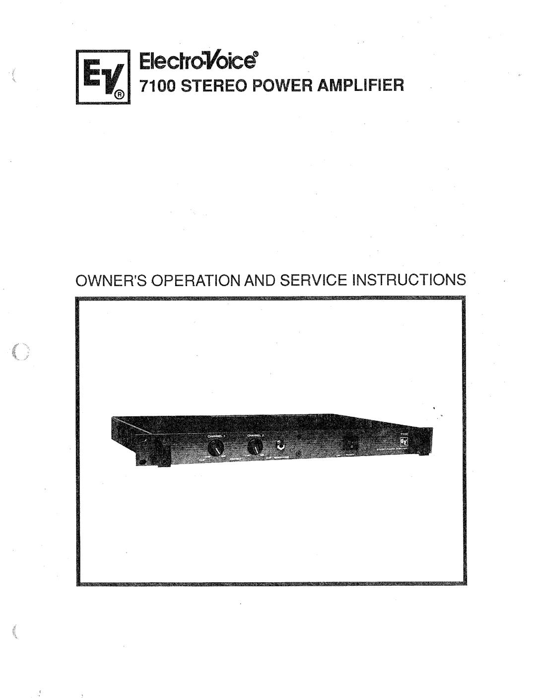Electro-Voice 7100 manual 