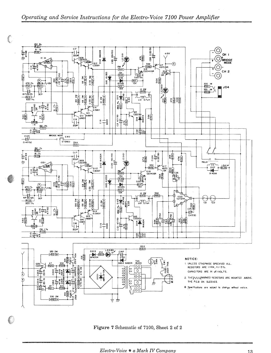 Electro-Voice 7100 manual 