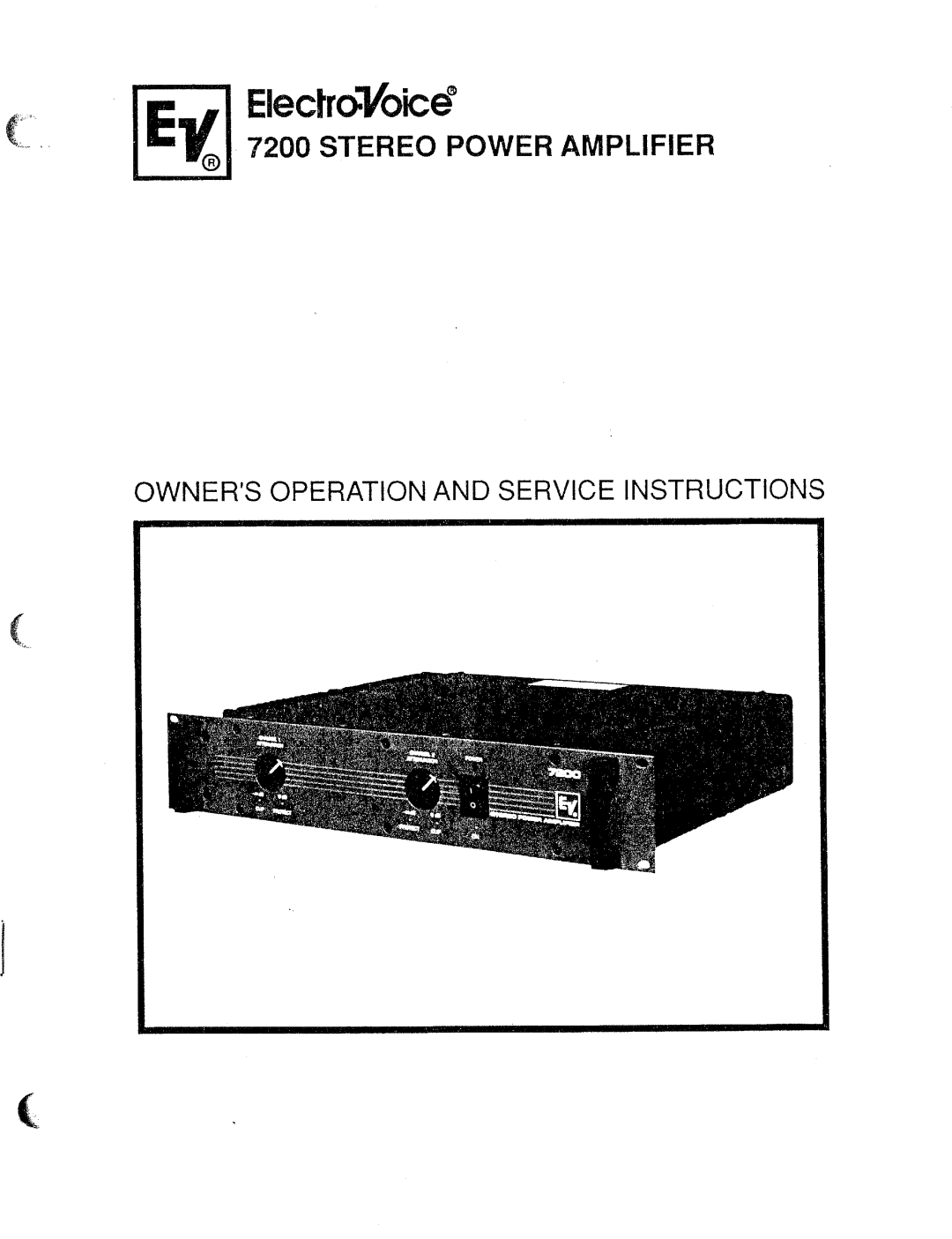 Electro-Voice 7200 manual 