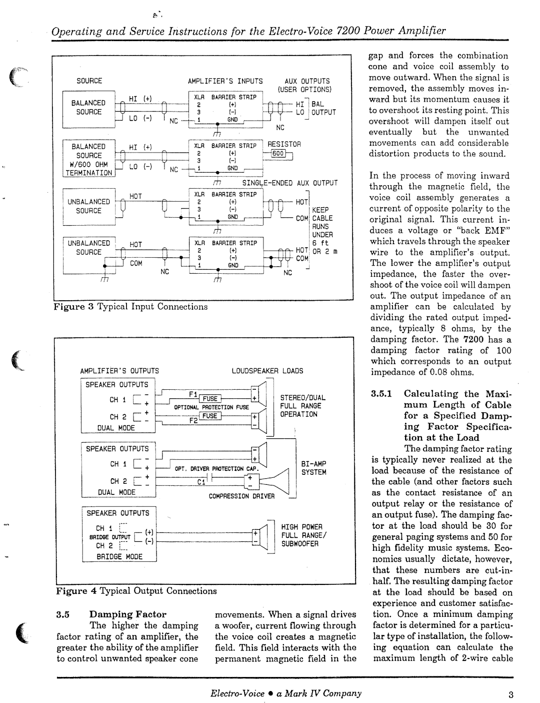 Electro-Voice 7200 manual 