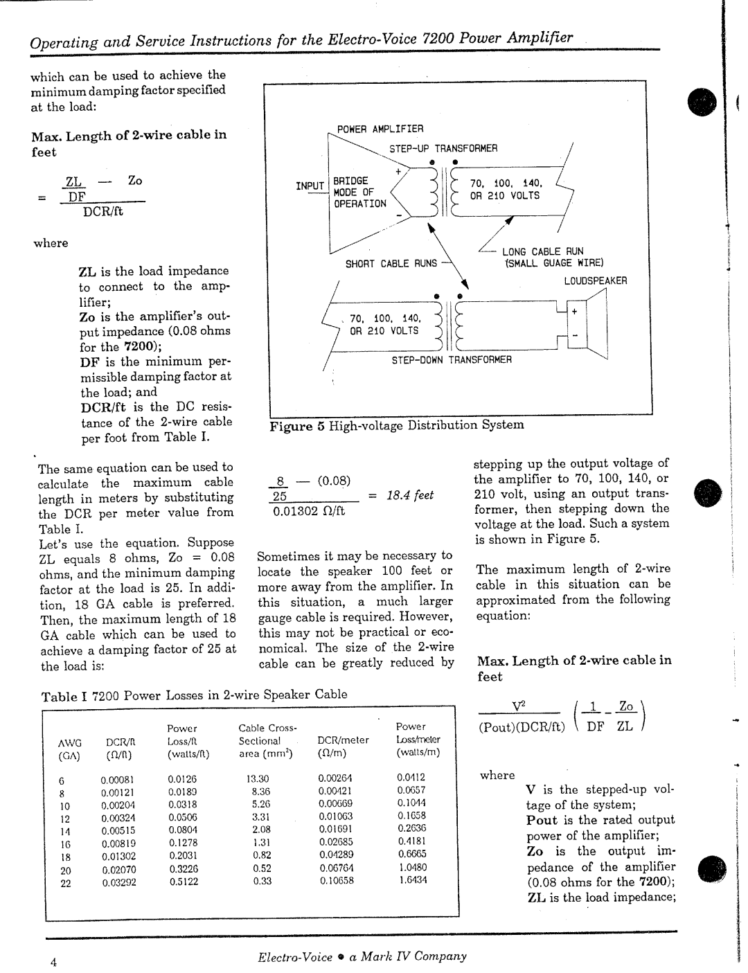 Electro-Voice 7200 manual 