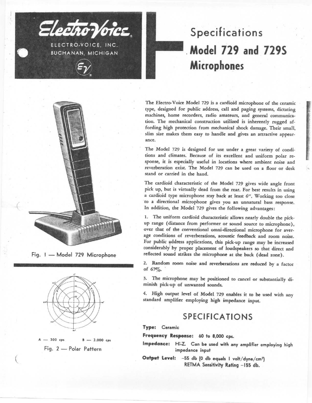 Electro-Voice 729S manual 