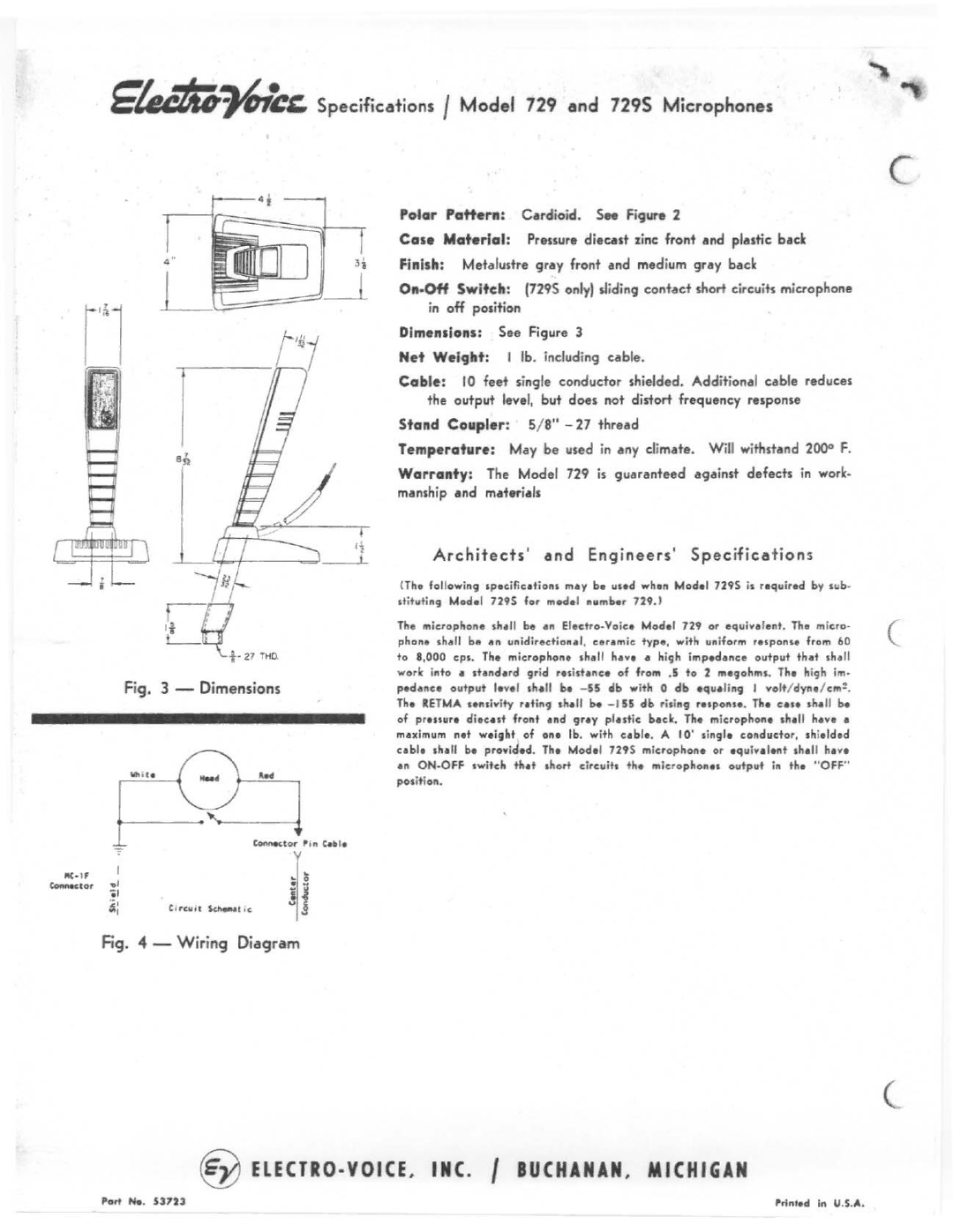 Electro-Voice 729S manual 