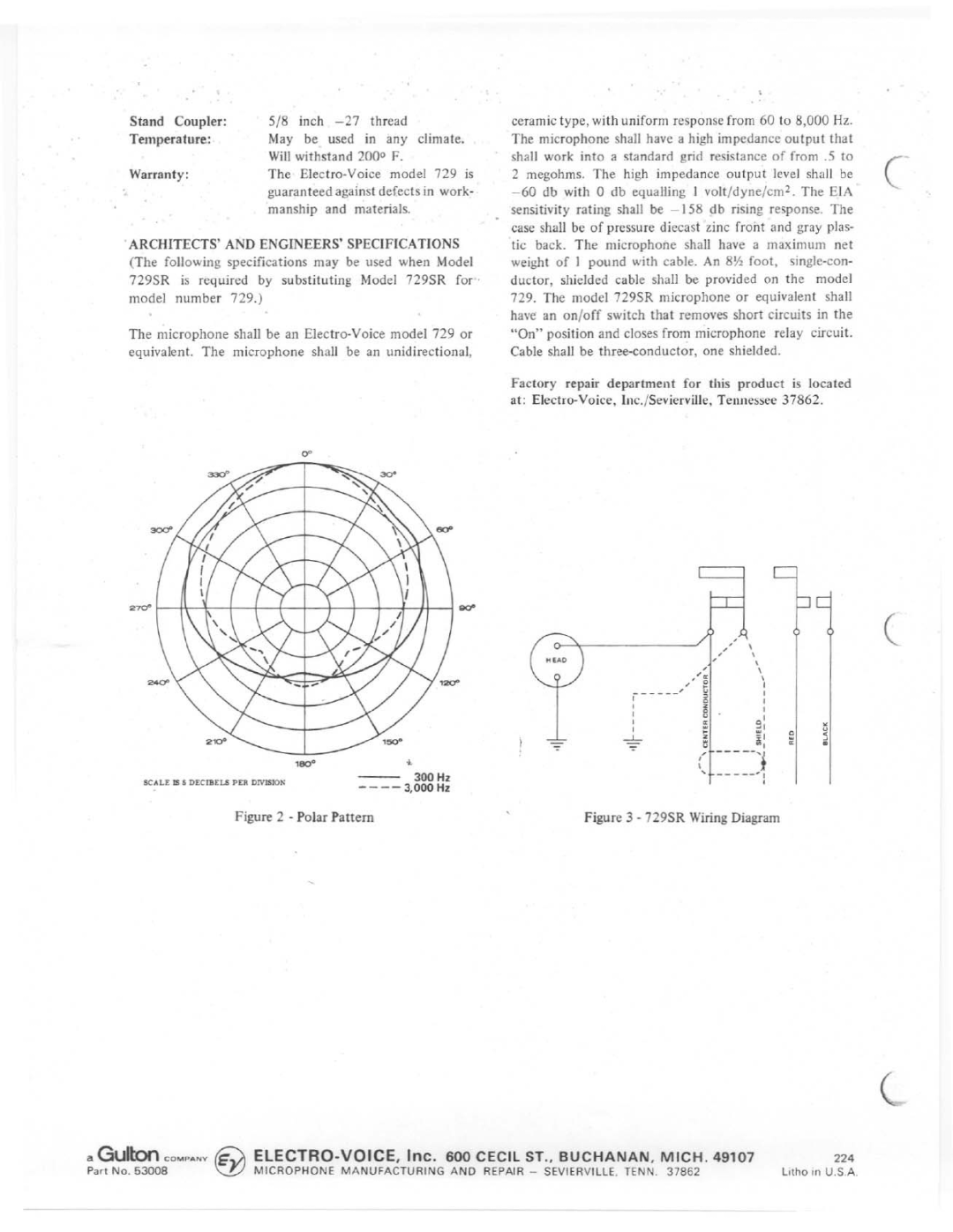 Electro-Voice 729S manual 