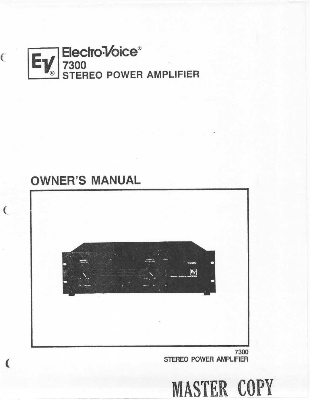 Electro-Voice 7300 manual 