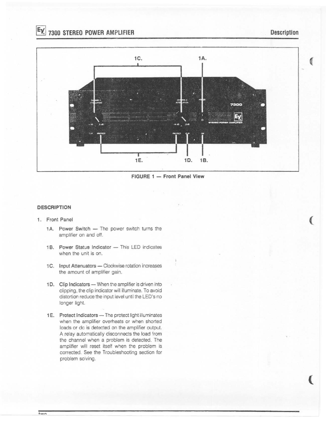 Electro-Voice 7300 manual 