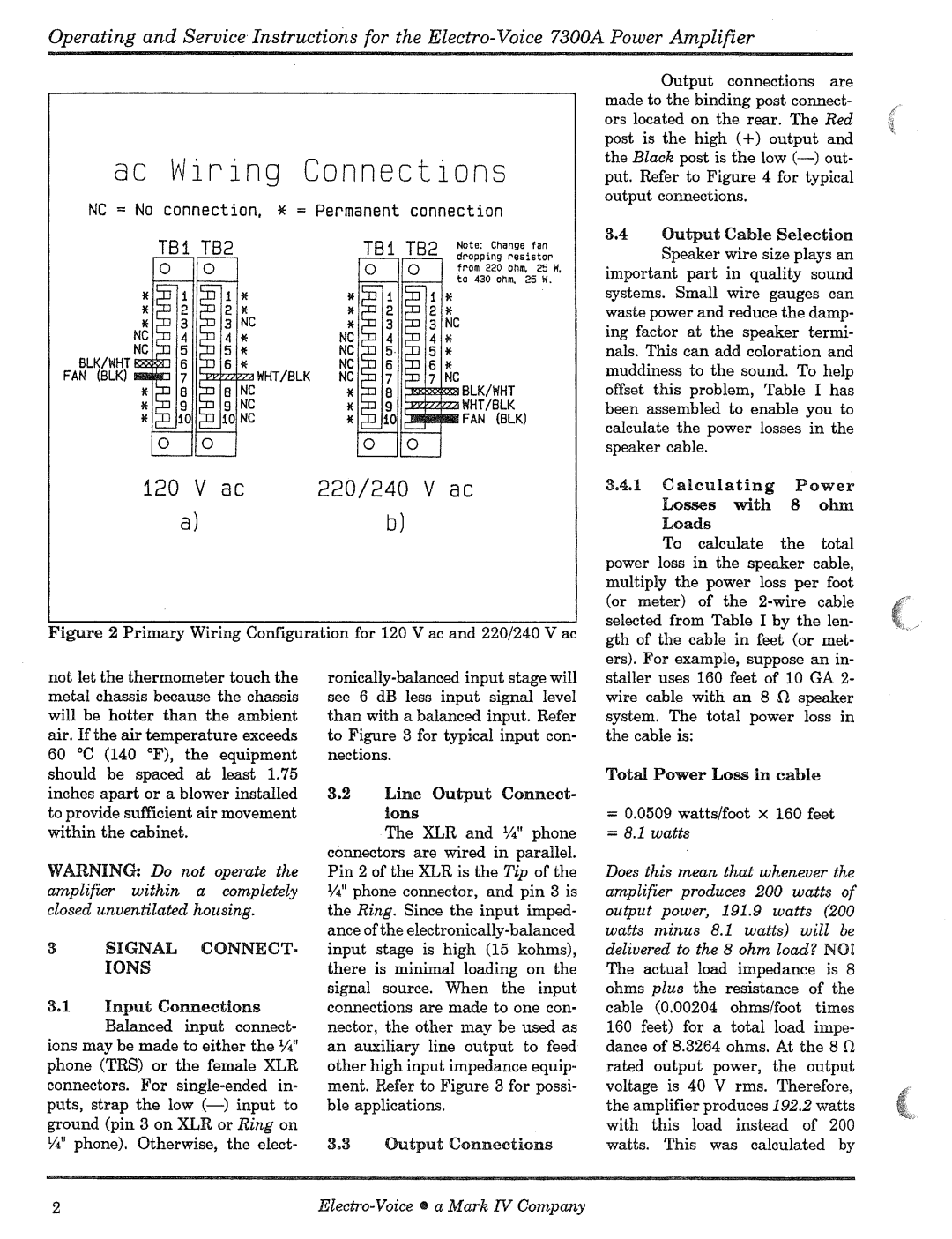 Electro-Voice 7300A manual 