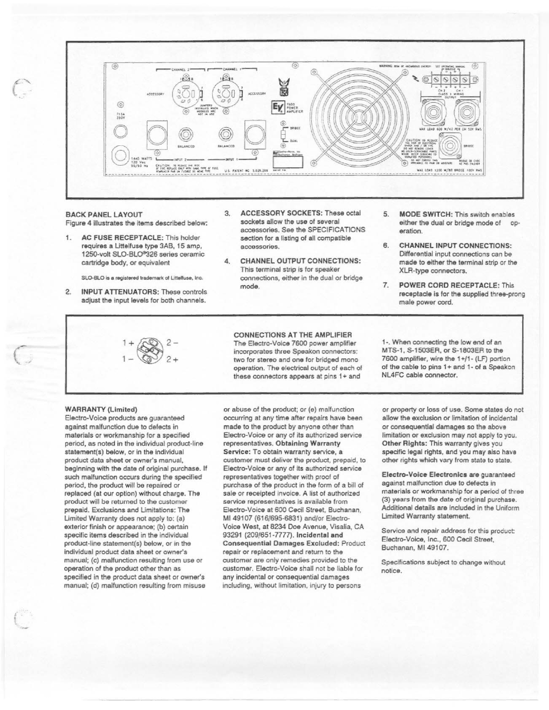 Electro-Voice 7600 manual 