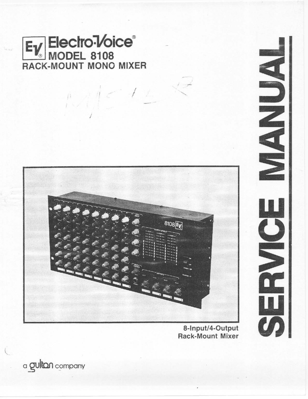 Electro-Voice 8108 manual 