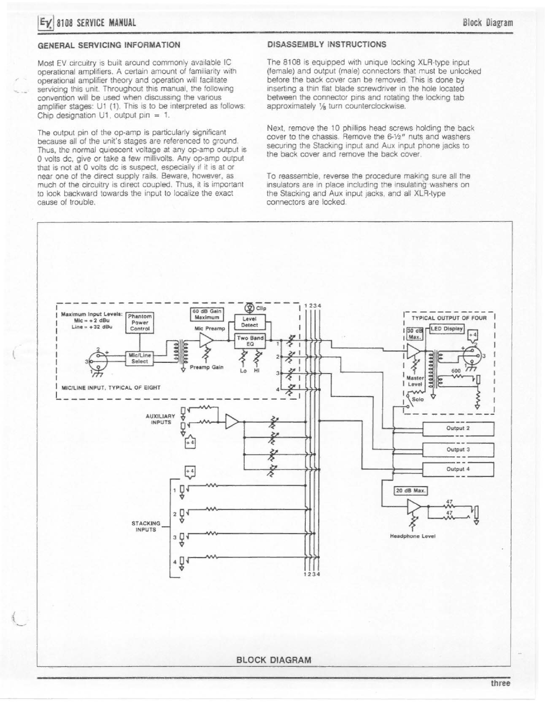 Electro-Voice 8108 manual 