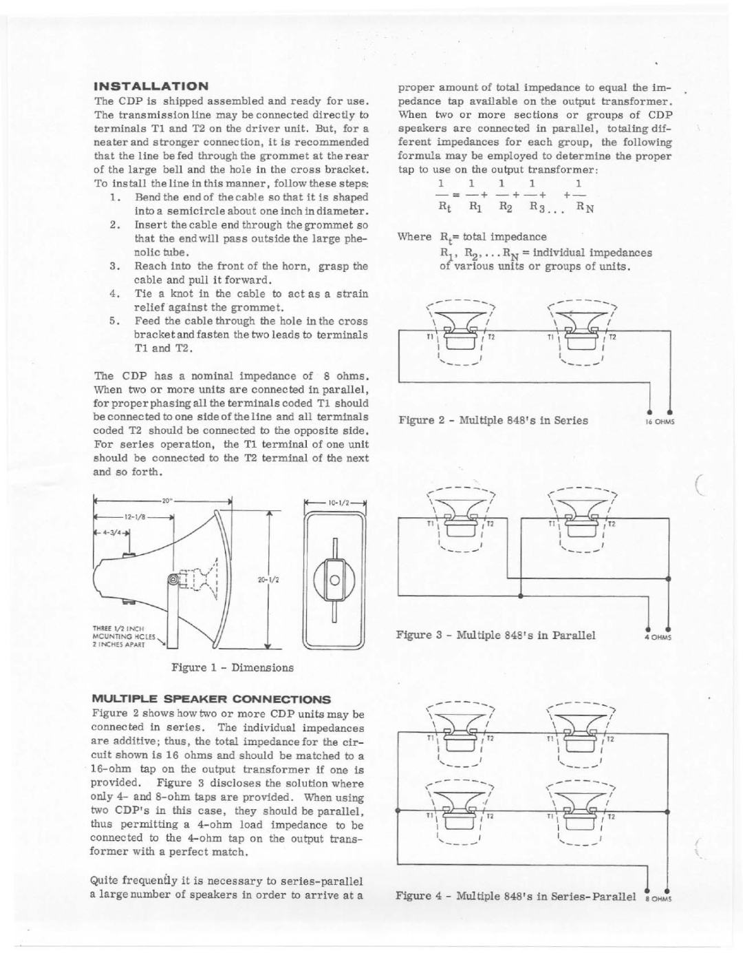 Electro-Voice 848 manual 