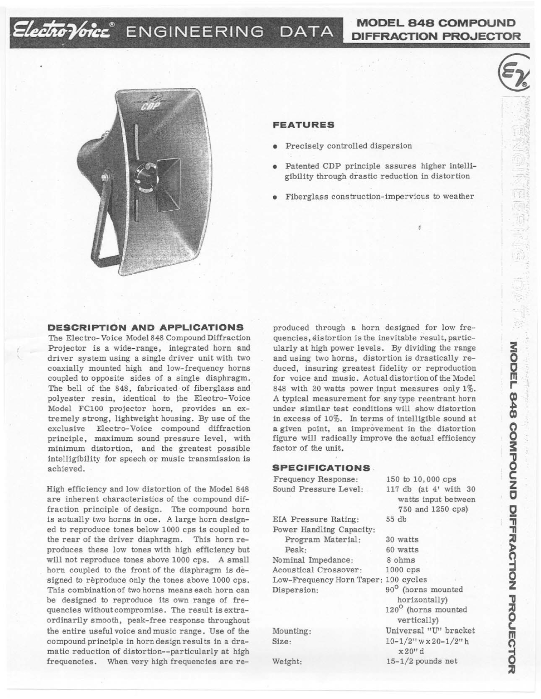 Electro-Voice 848 manual 