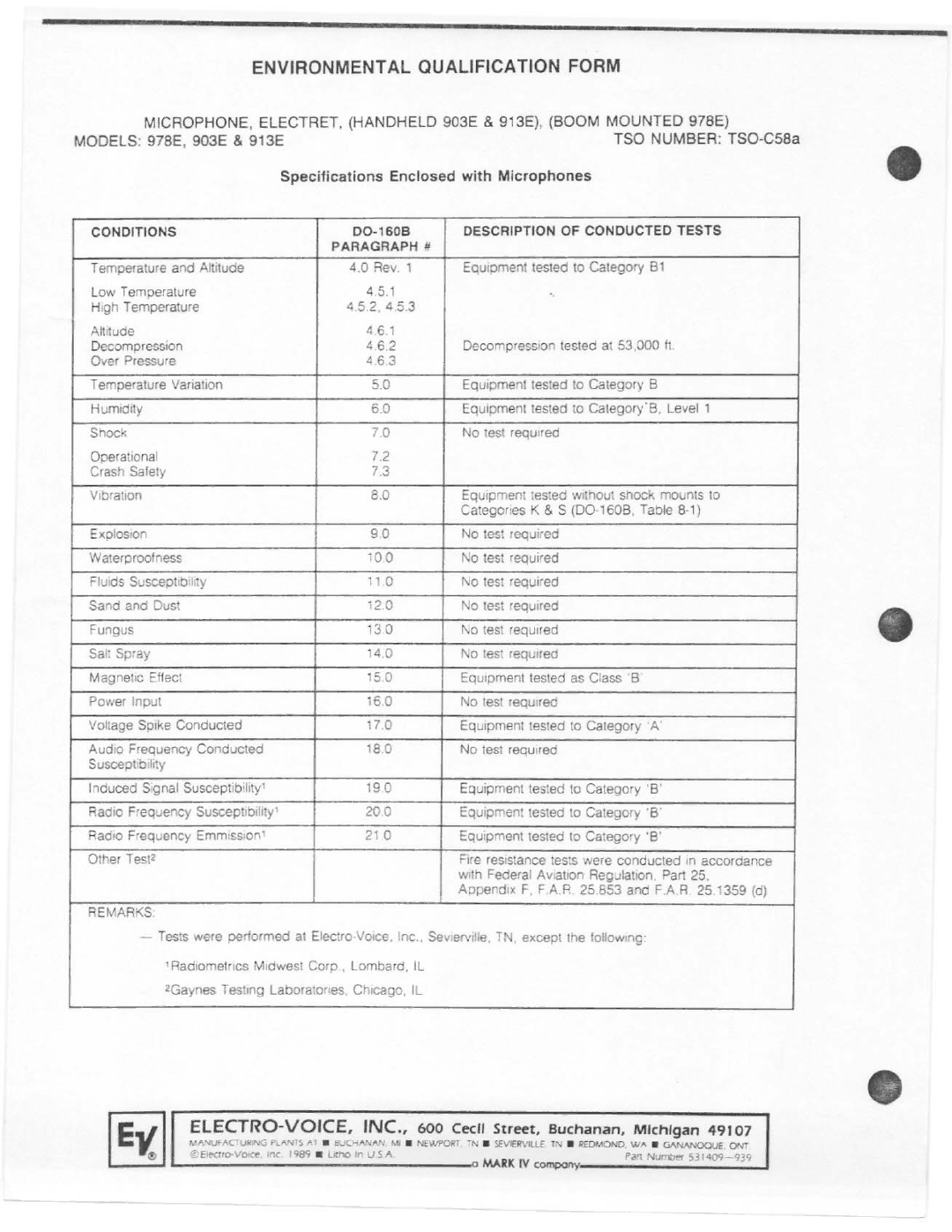 Electro-Voice 903E manual 