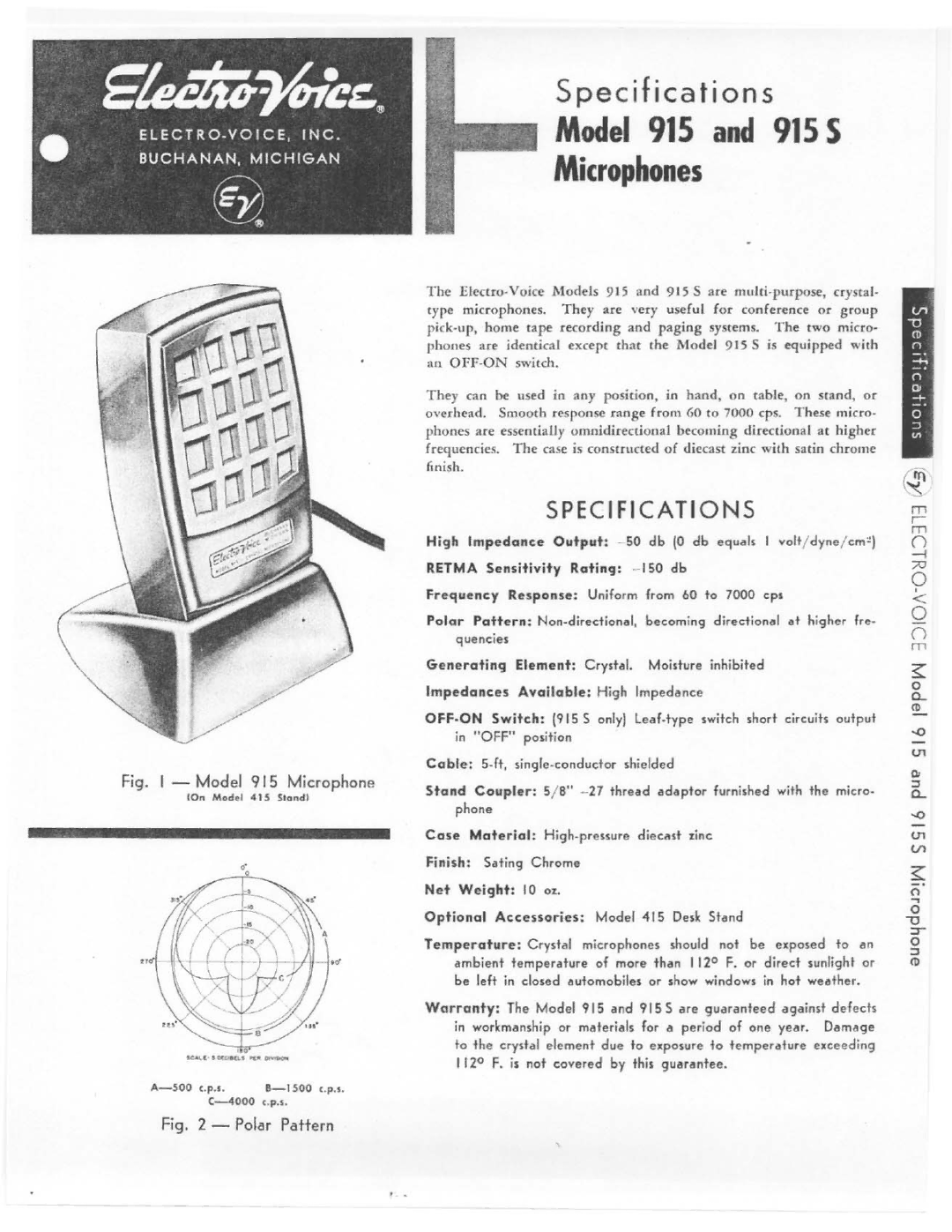 Electro-Voice 915S manual 