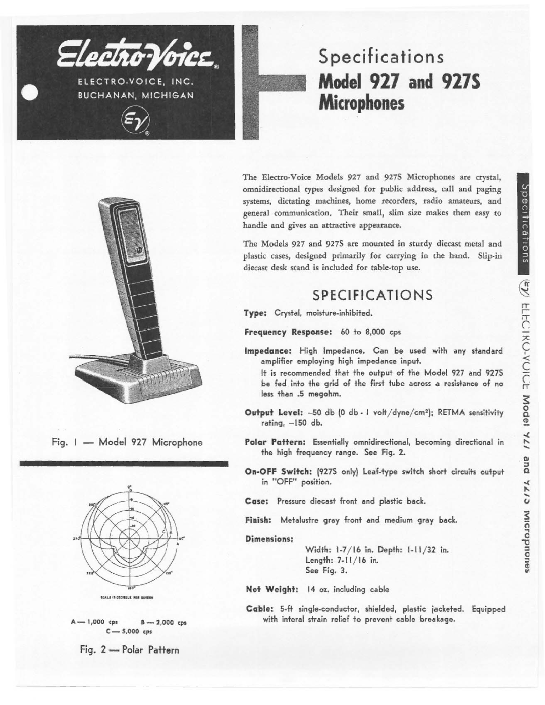 Electro-Voice 927S manual 