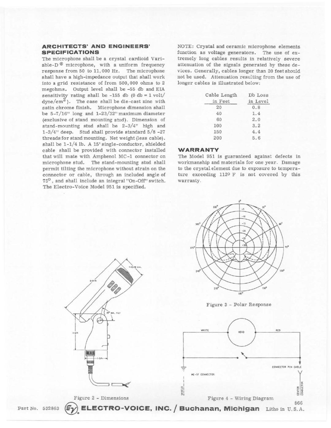 Electro-Voice 951 manual 