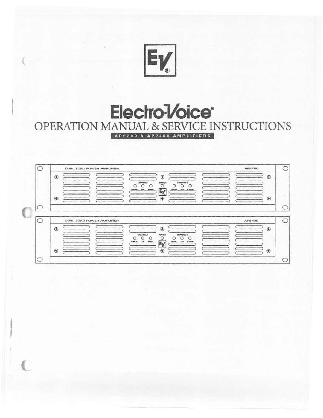 Electro-Voice AP2400 manual 