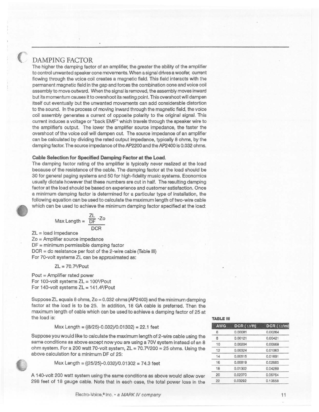 Electro-Voice AP2400 manual 