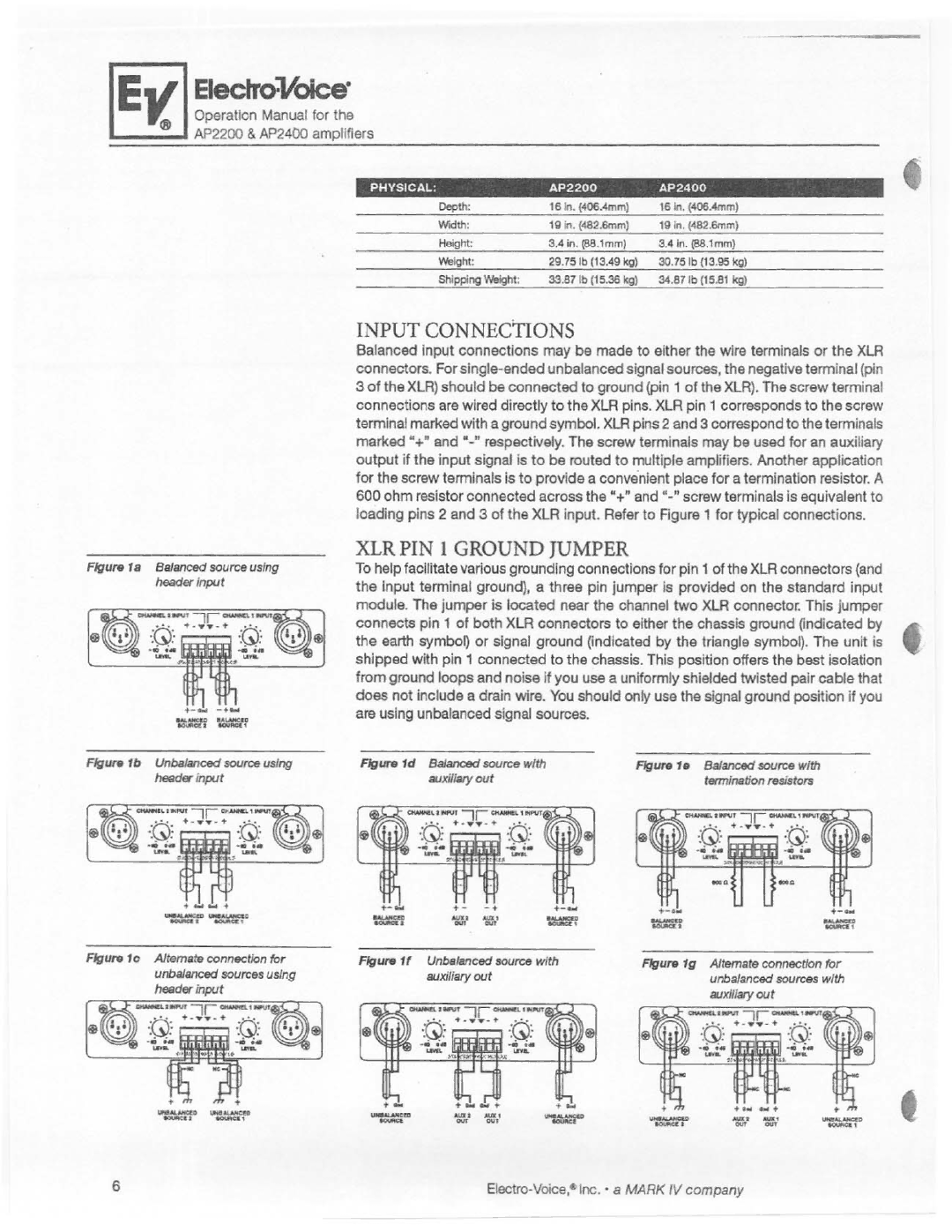 Electro-Voice AP2400 manual 