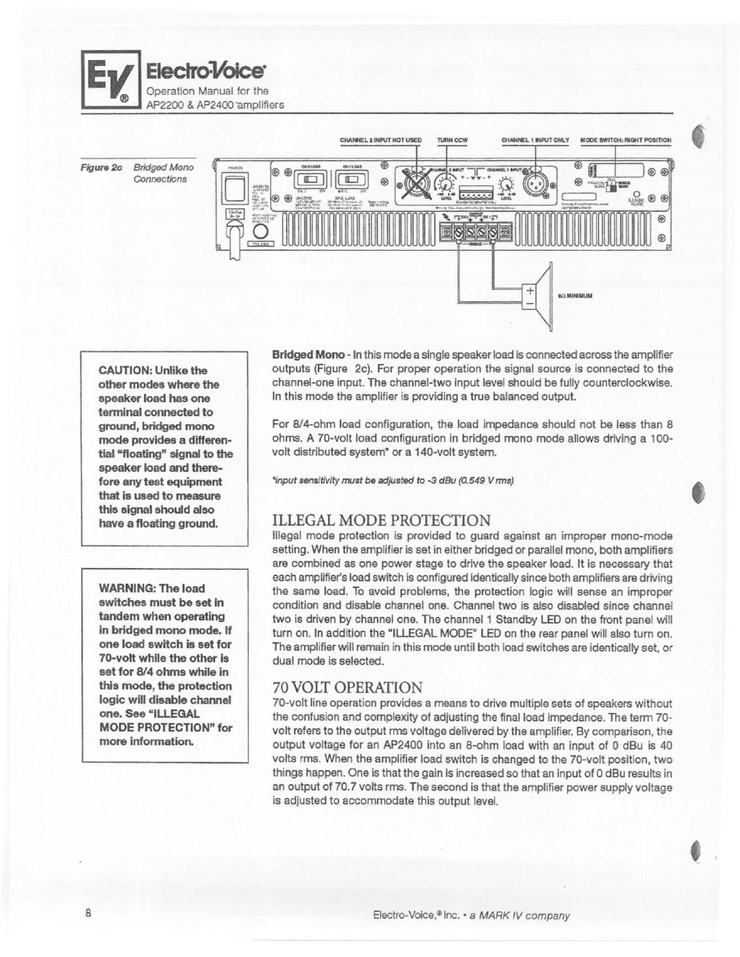 Electro-Voice AP2400 manual 