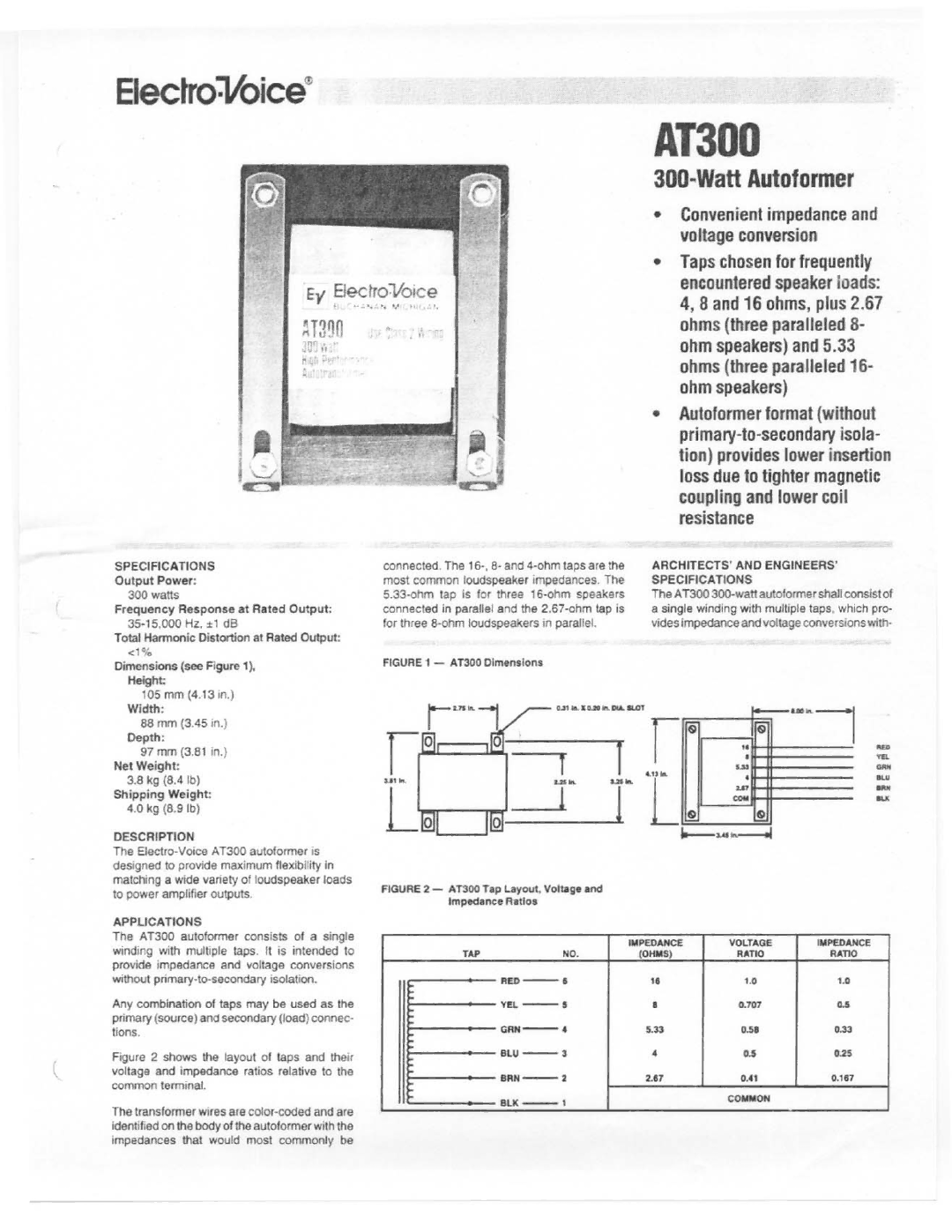 Electro-Voice AT300 manual 